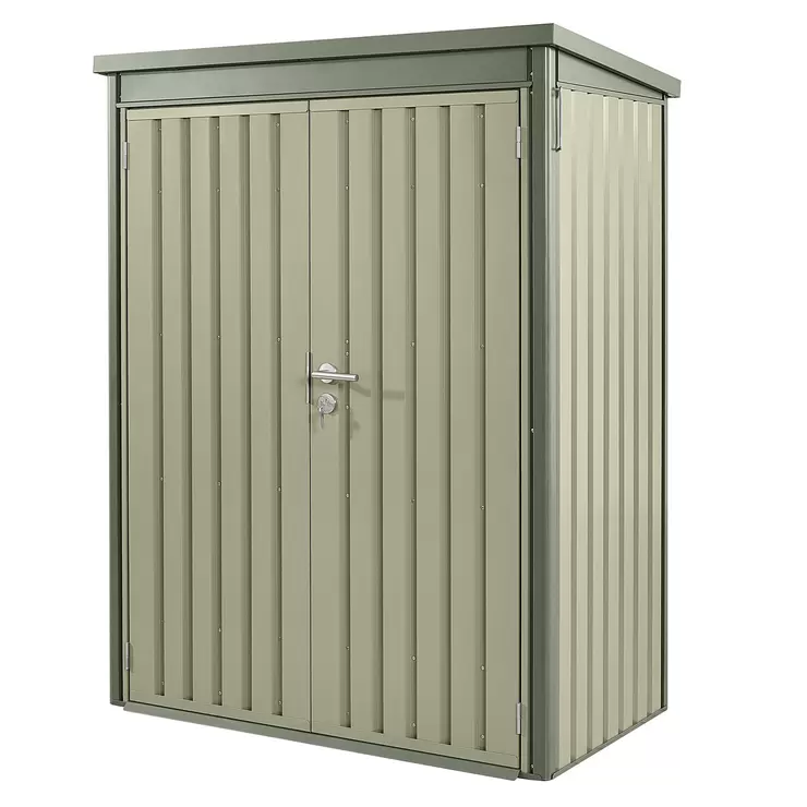 Stone Garden 4ft 7" x 2ft 6" (1.45 x 0.8m) Vertical 1,887 Litre Steel Shed in Green - Image 5