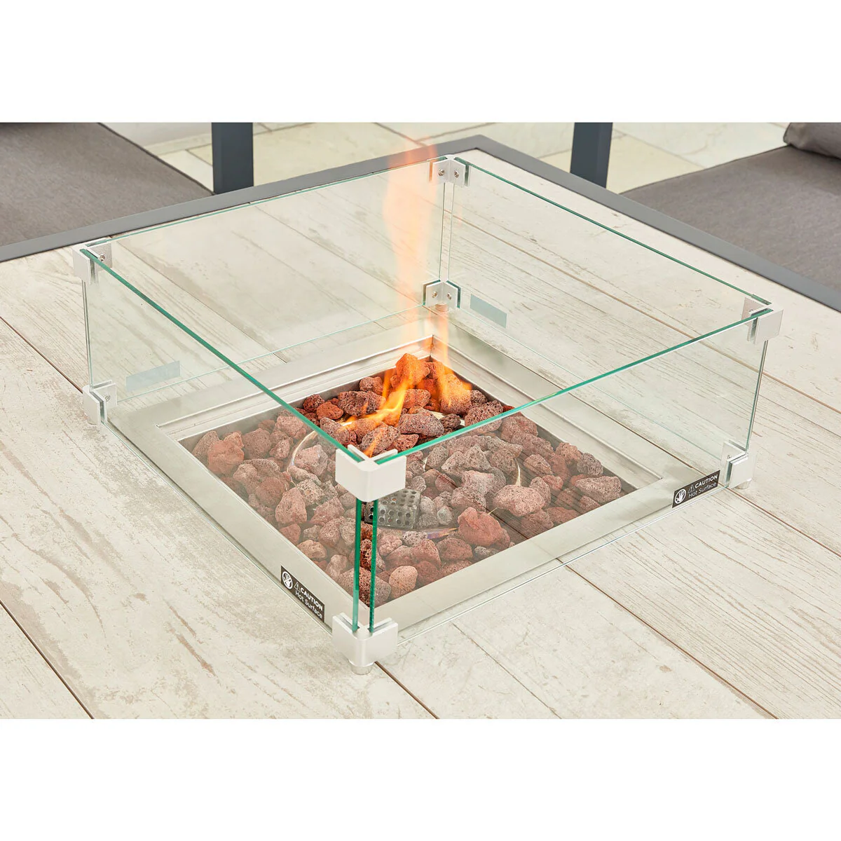 Stone Garden 5 Piece Deep Seating Fire Patio Set in Grey - Image 6