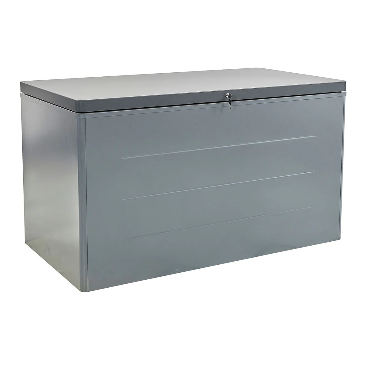 Stone Garden 5ft 2" x 2ft 8" (1.6 x 0.8m) 1,200 Litre Steel Deck Box in Grey - Image 4