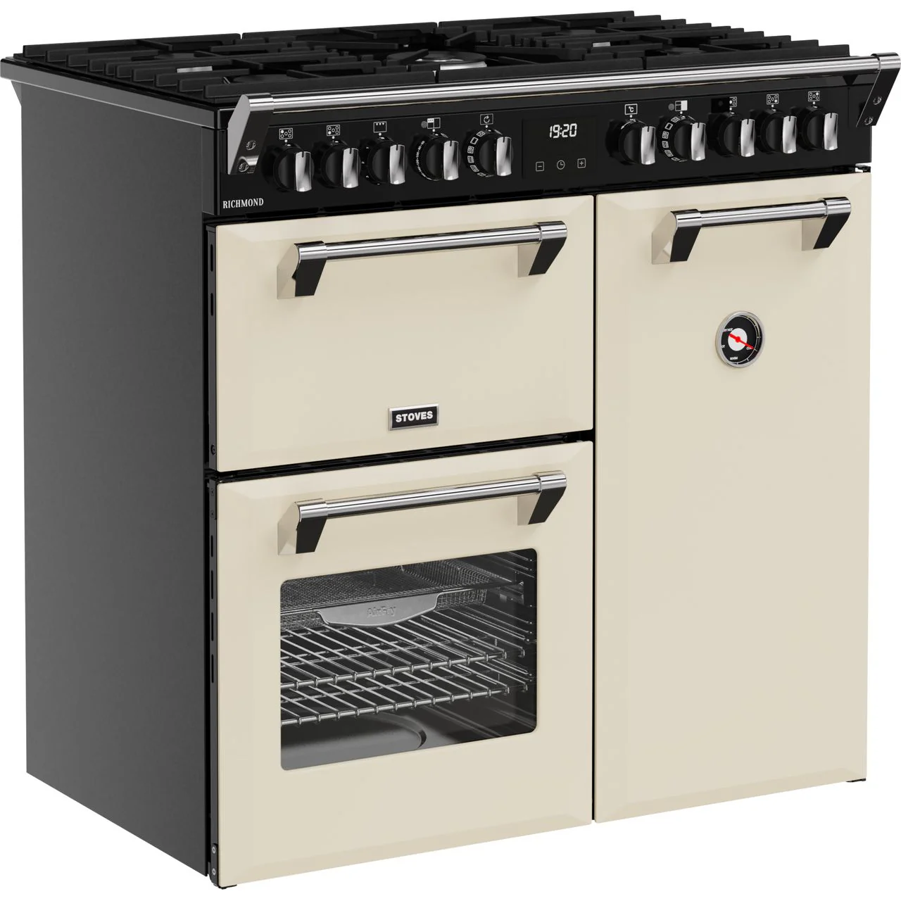 Stoves Richmond 90cm Wide Dual Fuel Range Cooker with Gas Hob - Cream - A/A/A Rated - Image 5