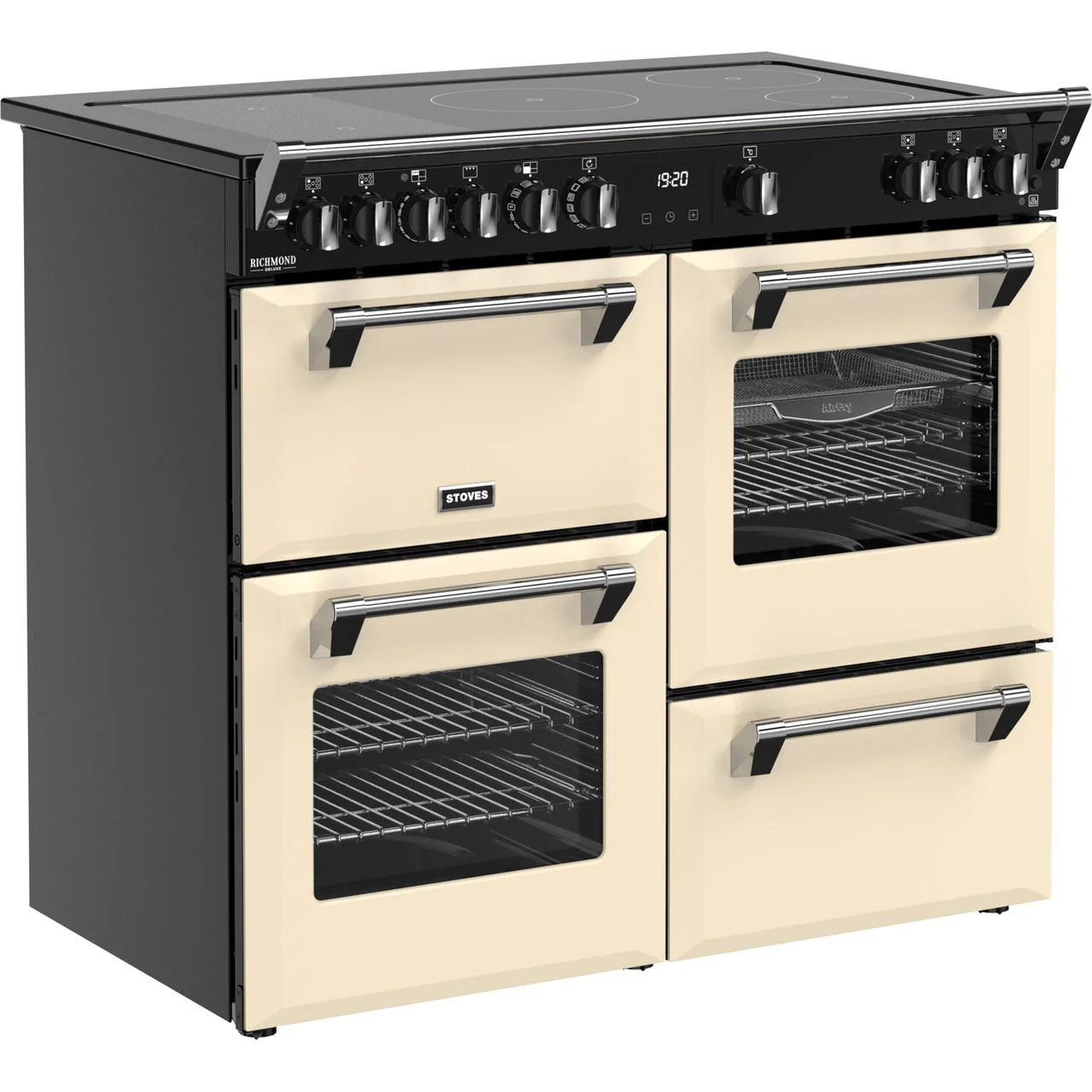 Stoves Richmond Deluxe 100Ei RTY 100cm wide Electric Range Cooker with Induction Hob - Cream - A/A/A Rated - Image 3
