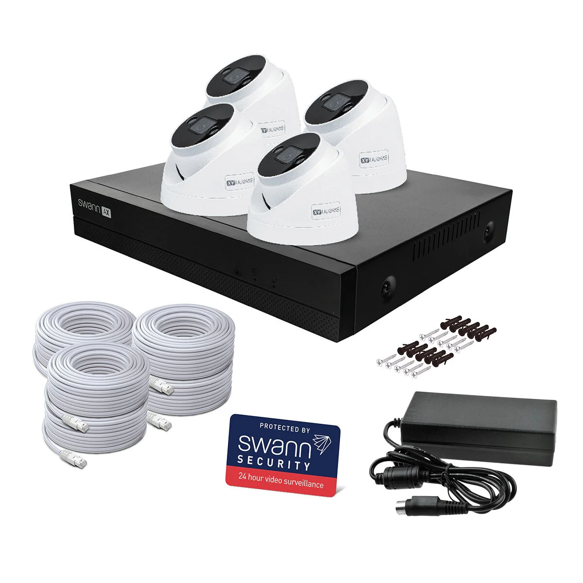 Swann 4K NVR 8 x Channel / 4 x NHD-ADVANXB Dome Cameras with 1TB HDD SWNVK-8ADVANX4D-EU