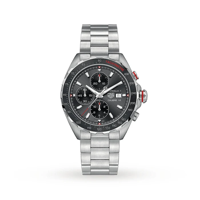 TAG Heuer Automatic 44mm Men’s Watch with Grey Material Dial, Stainless Steel Case & Bracelet, 200m Water Resistant / CAZ2012.BA0876