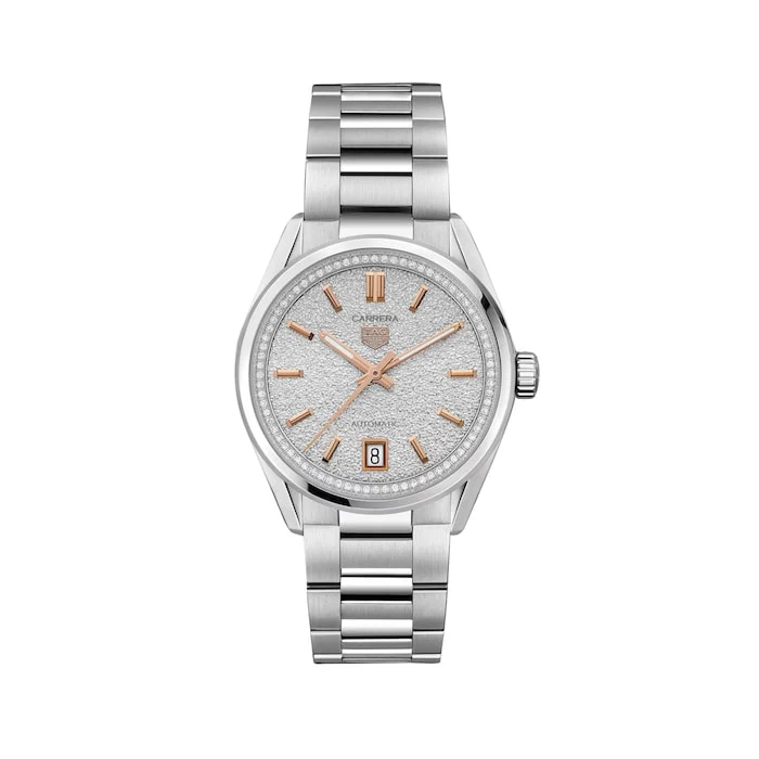 TAG Heuer Carrera 36mm Ladies Watch Diamonds Silver Luxury Watch Swiss Made High Precision Movement WBN231B.BA0001