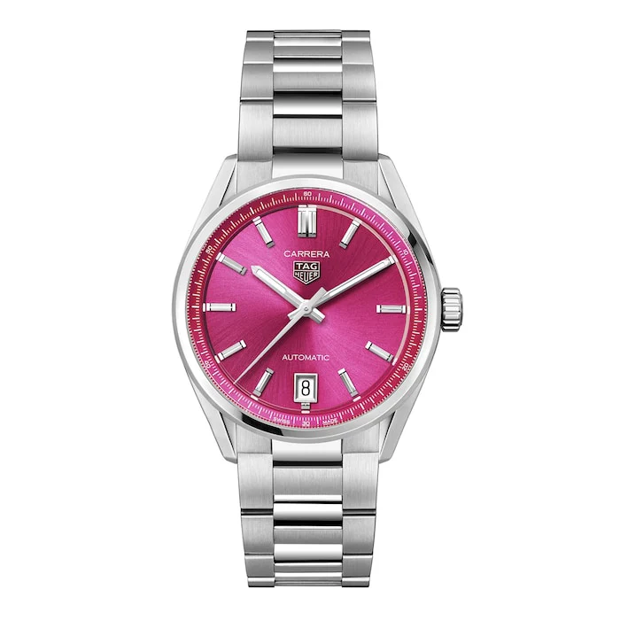 TAG Heuer Elegance Automatic 36mm Men’s Watch with Pink Material Dial, Stainless Steel Case & Bracelet, 50m Water Resistant / WBN2313.BA0001