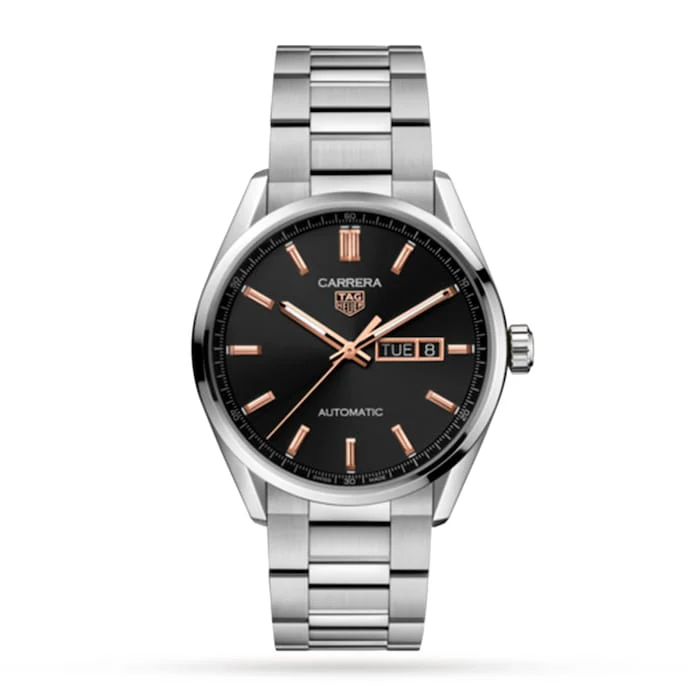 TAG Heuer Elegance Automatic 41mm Men’s Watch with Black Material Dial, Stainless Steel Case & Bracelet, 100m Water Resistant / WBN2013.BA0640
