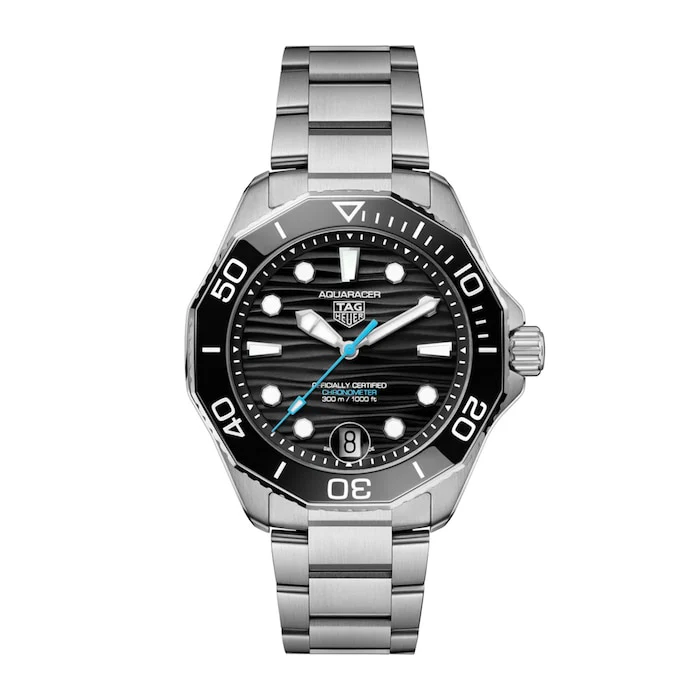 TAG Heuer Elegance Automatic 42mm Men’s Watch with Black Material Dial, Stainless Steel Case & Bracelet, 300m Water Resistant / WBP5110.BA0013