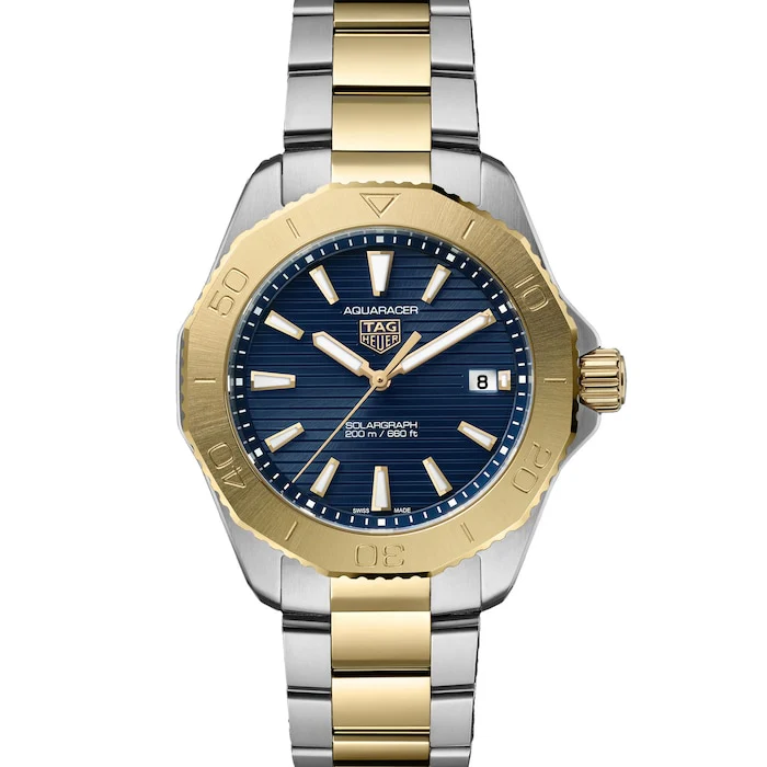 TAG Heuer Elegance Quartz 40mm Men’s Watch with Blue Material Dial, Stainless Steel Case & Bracelet, 200m Water Resistant / WBP1120.BB0002