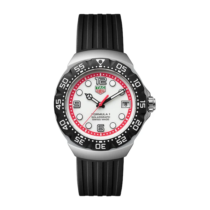 TAG Heuer Quartz 38mm Men’s Watch with White Material Dial, Stainless Steel Case, 100m Water Resistant / WBY111A.FT8106