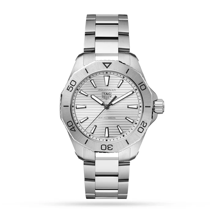 TAG Heuer Quartz 40mm Men’s Watch with Silver Material Dial, Stainless Steel Case & Bracelet, 200m Water Resistant / WBP1111.BA0627