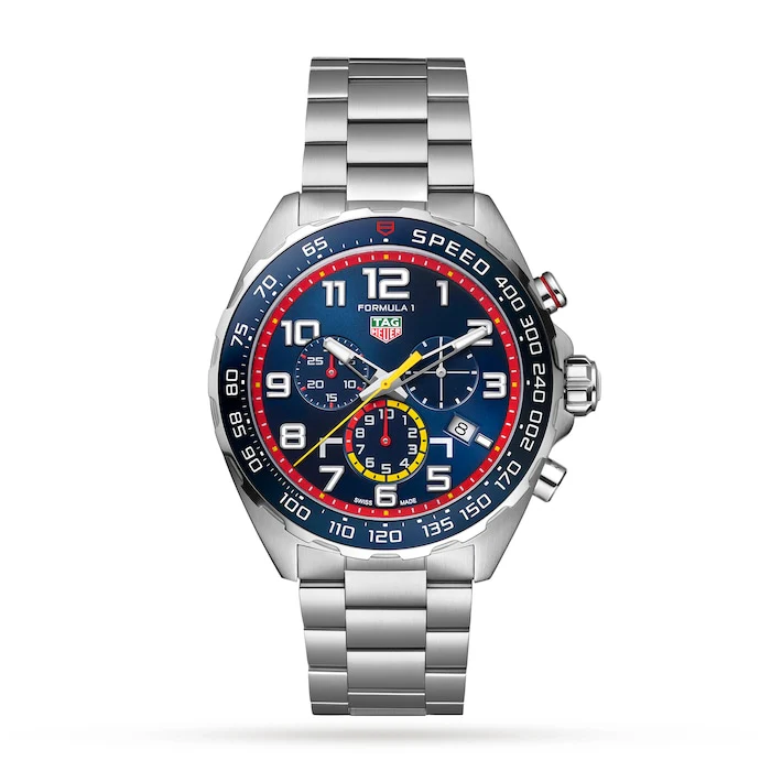 TAG Heuer Quartz 43mm Men’s Watch with Blue Material Dial, Stainless Steel Case & Bracelet, 200m Water Resistant / CAZ101AL.BA0842