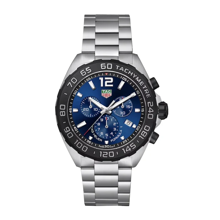 TAG Heuer Quartz 43mm Men’s Watch with Blue Material Dial, Stainless Steel Case & Bracelet, 200m Water Resistant / CAZ101AV.BA0842