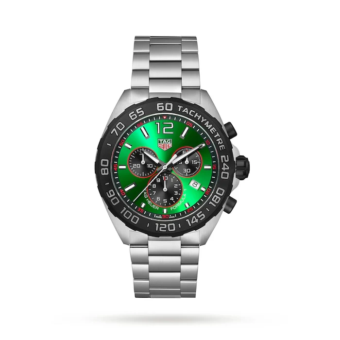 TAG Heuer Quartz 43mm Men’s Watch with Green Material Dial, Stainless Steel Case & Bracelet, 200m Water Resistant / CAZ101AP.BA0842