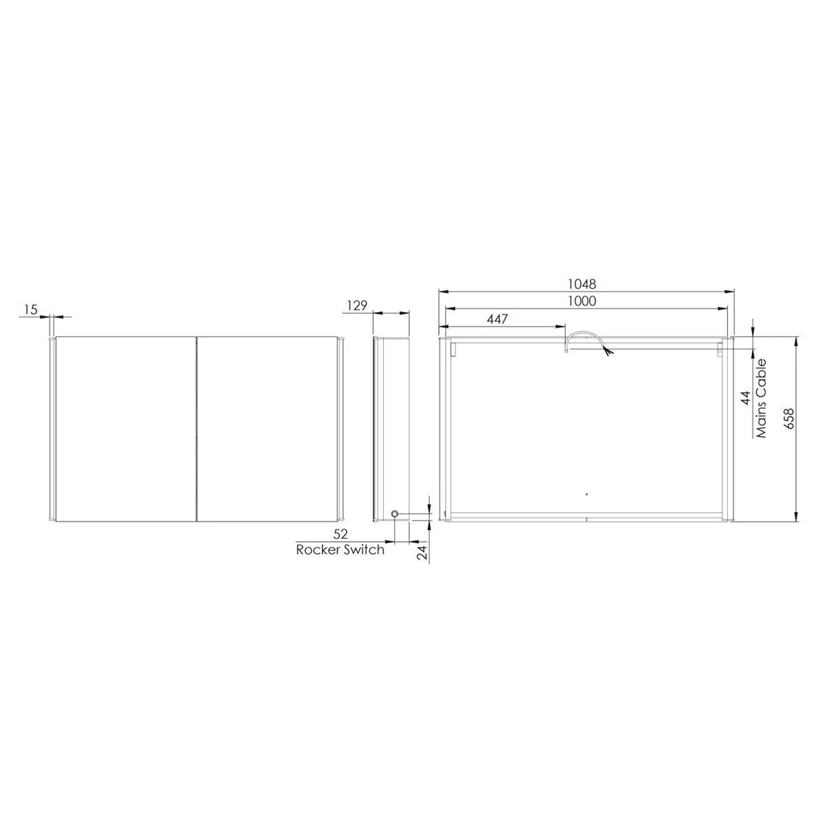 Tavistock Endure 2 Door Mirror Cabinet, 65.8 x 104.8 x 12.9 cm - Image 4