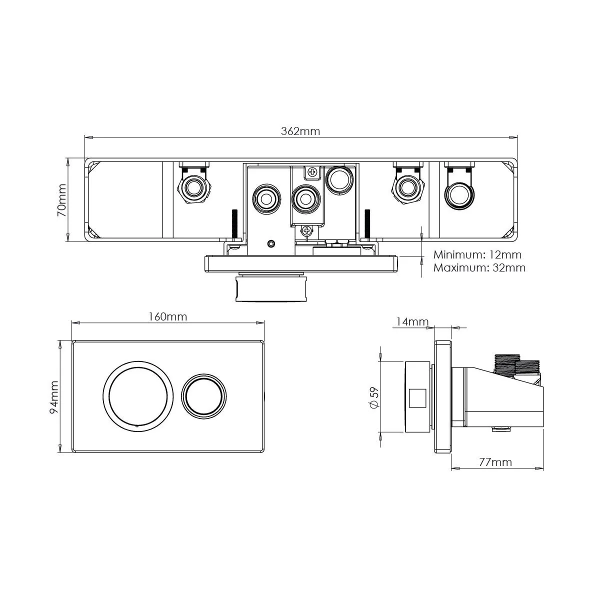Tavistock Xenon Concealed Single Function Shower - Image 4