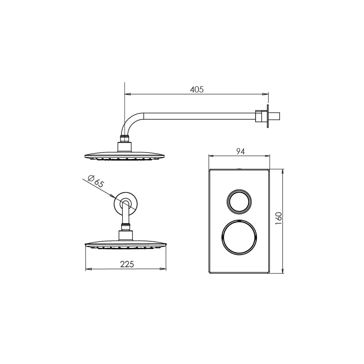 Tavistock Xenon Overhead Concealed Single Function Shower - Image 3