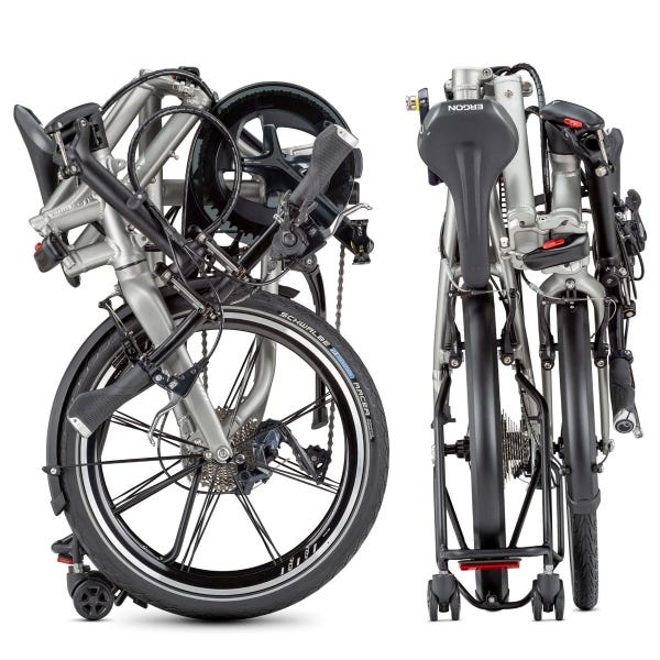 The Tern BYB S11 is a folding bicycle Tern BYB S11 Folding Bike with a 20" wheel size and a Matte Silver color: - Image 5