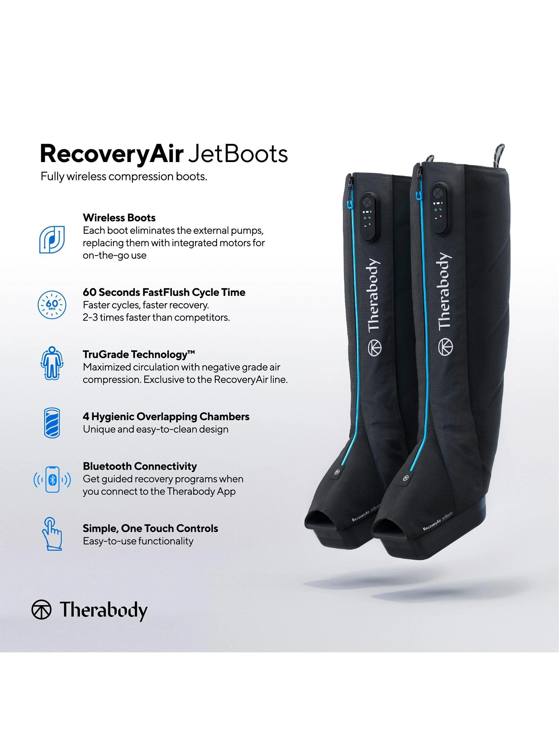 Therabody RecoveryAir Jet Pneumatic Compression Boots, Large - Image 6