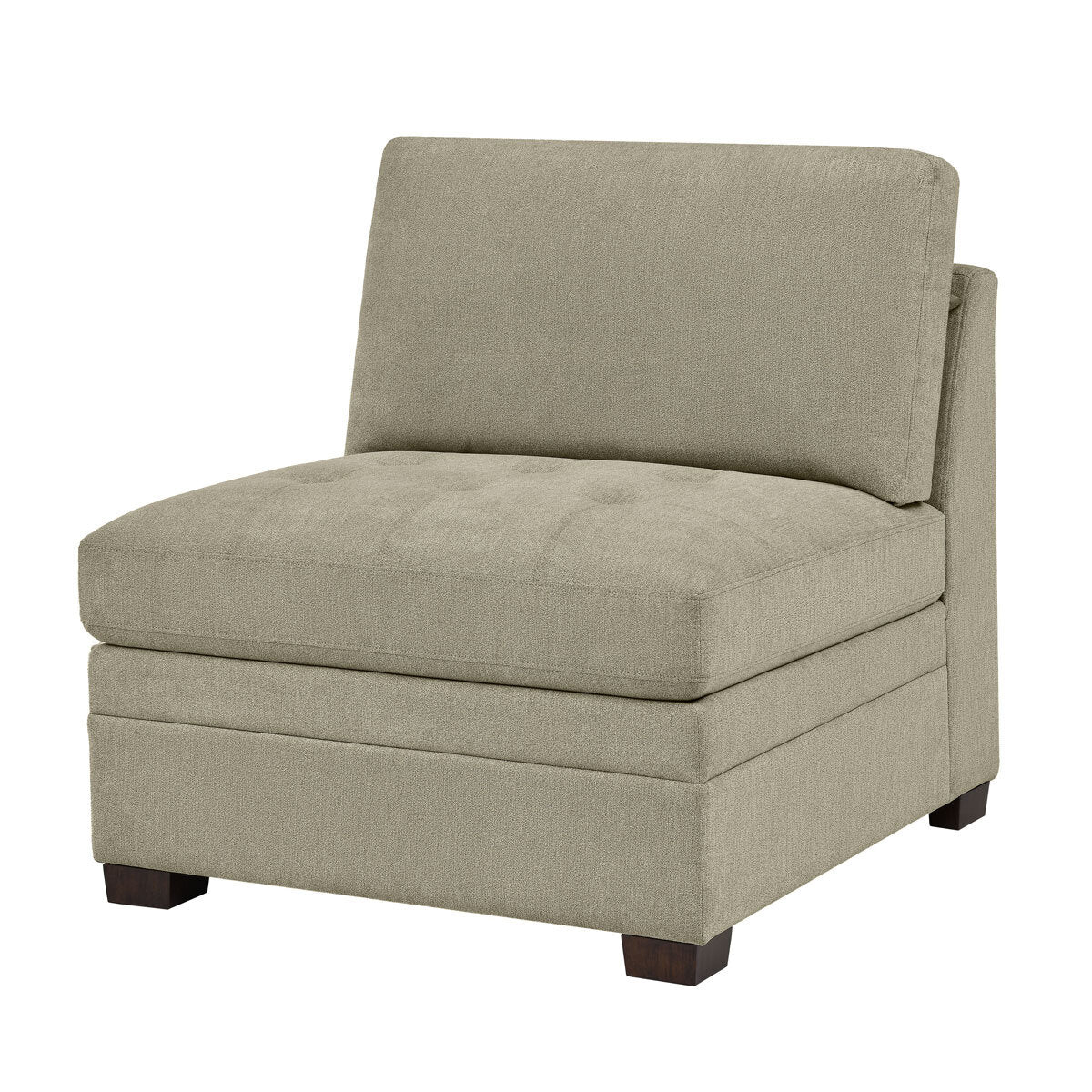 Thomasville Tisdale Beige Fabric Armless Chair - Image 4