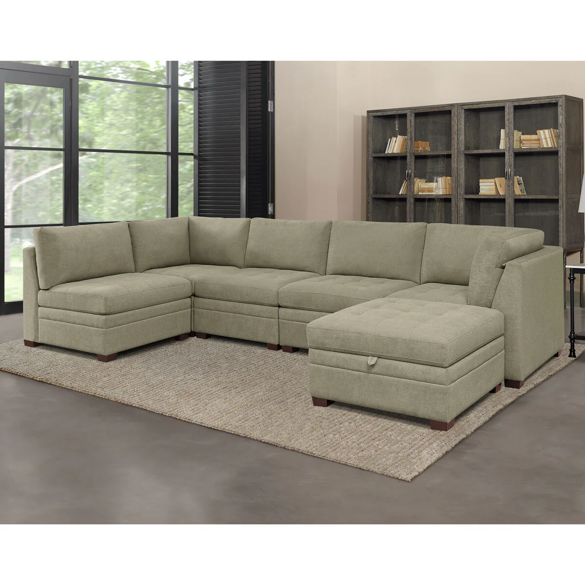 Thomasville Tisdale Beige Fabric Armless Chair - Image 6