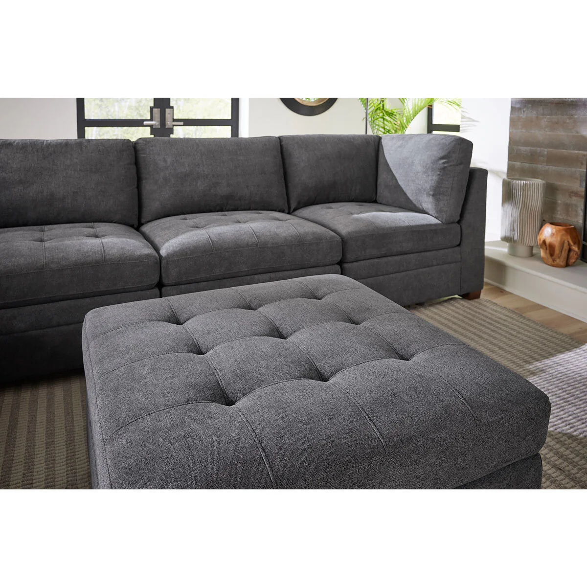Thomasville Tisdale Dark Grey 6 Piece Modular Fabric Sofa - Image 7