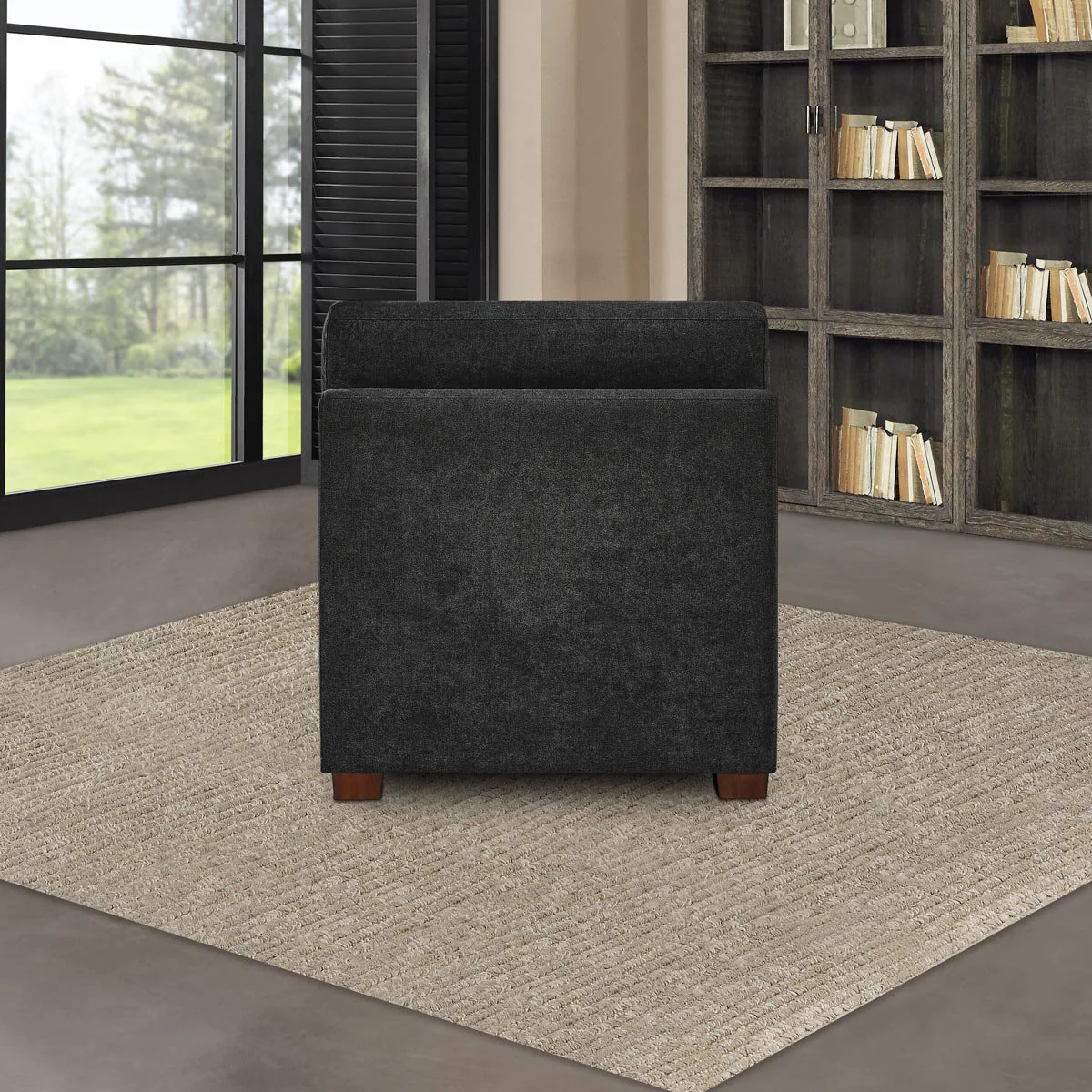 Thomasville Tisdale Dark Grey Fabric Armless Chair - Image 4