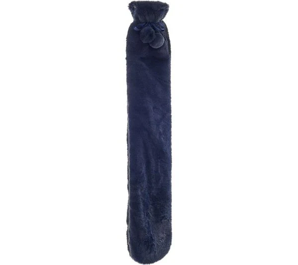 TieDex UK AROMA HOME Faux Fur Long Hot Water Bottle - Navy