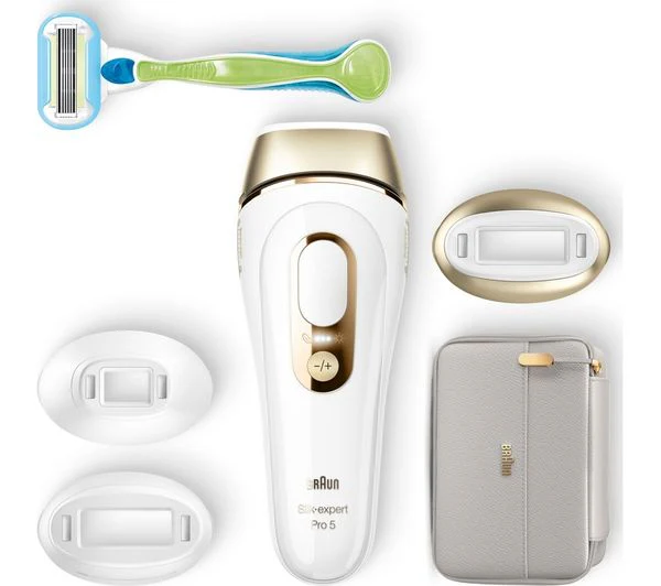 TieDex UK BRAUN Silk-expert Pro 5 PL5257 IPL Hair Removal System - White & Gold