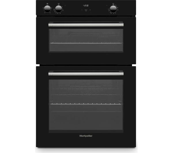 TieDex UK MONTPELLIER MBIDO90 Built-In Double Oven - Black & Stainless Steel
