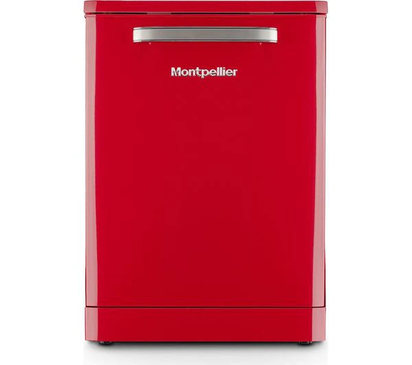 TieDex UK MONTPELLIER Retro MAB1353DR Full-size Dishwasher - Red