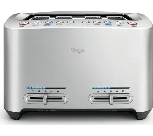 TieDex UK SAGE BTA845UK Smart 4-Slice Toaster - Silver