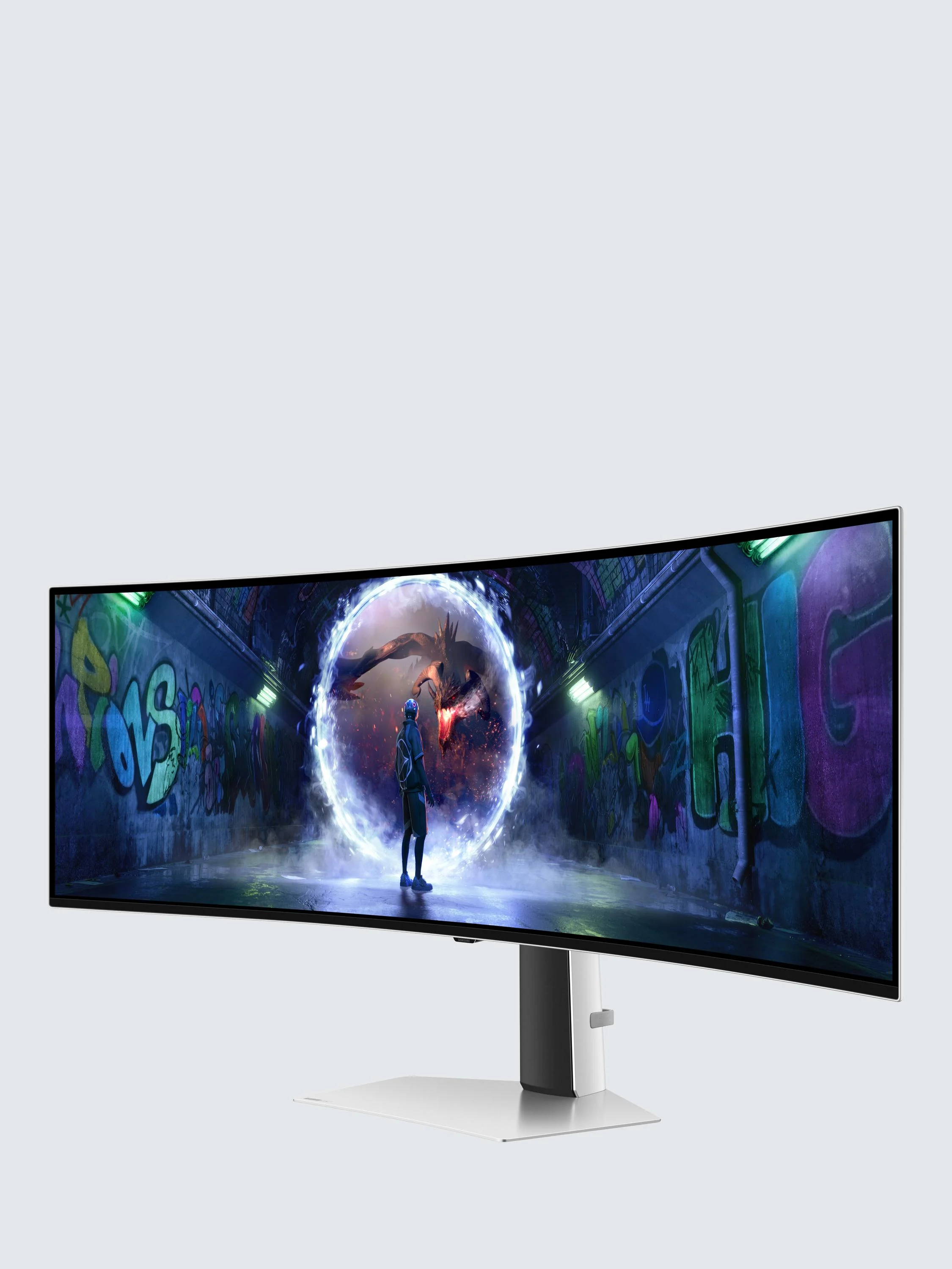 TieDex UK Samsung Odyssey OLED G93SD LS49DG934SUXXU Dual QHD Gaming Monitor, 49”, Silver - Image 10