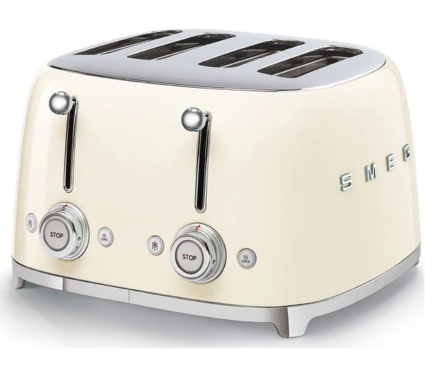TieDex UK SMEG 50's Retro Style TSF03CRUK 4-Slice Toaster - Cream