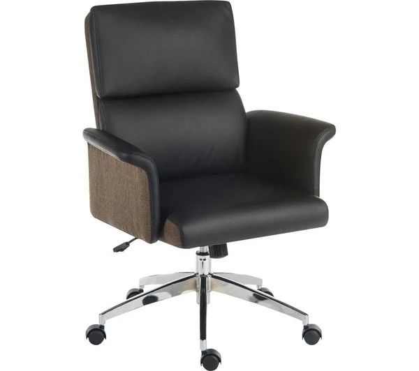 TieDex UK TEKNIK Elegance Medium Faux-Leather Executive Chair - Black & Brown