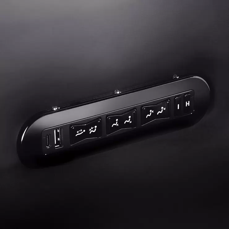 Valencia Barcelona Row of 4 Black Leather Reclining Home Theatre Seating with RGB LED - Image 4