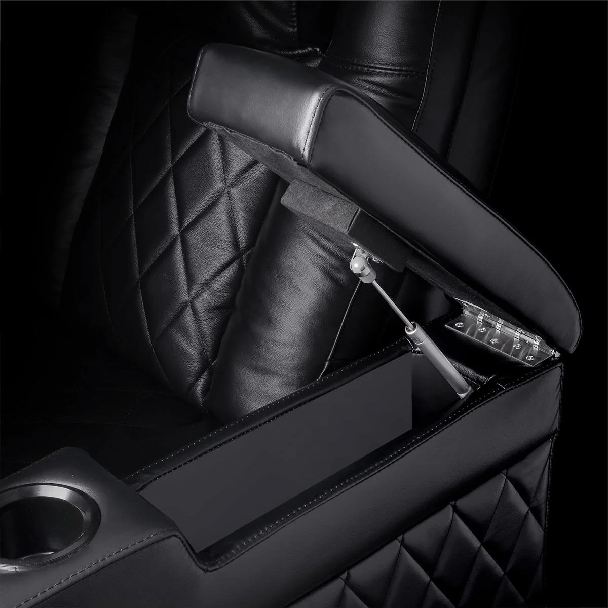 Valencia Tuscany Black Leather Power Reclining Home Theatre Sofa - Image 7