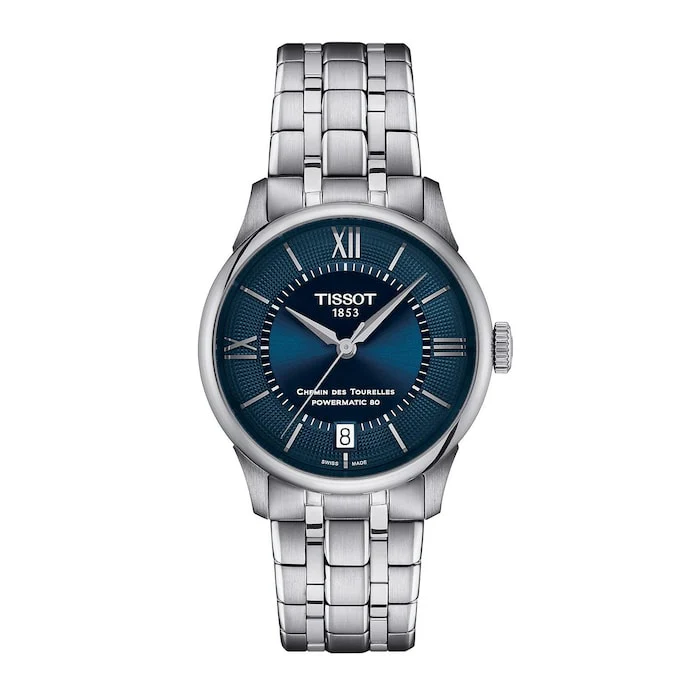 Tissot Automatic 34mm Men’s Watch with Blue Material Dial, Stainless Steel Case & Bracelet, 50m Water Resistant / T1392071104800