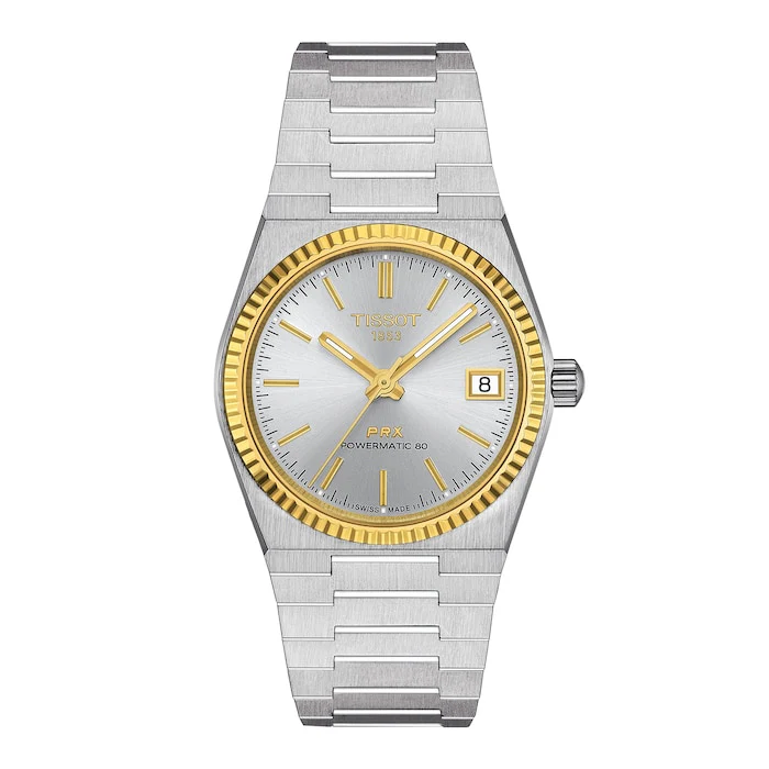 Tissot Automatic 35mm Men’s Watch with Silver Material Dial, Stainless Steel Case & Bracelet, 100m Water Resistant / T9312074103101