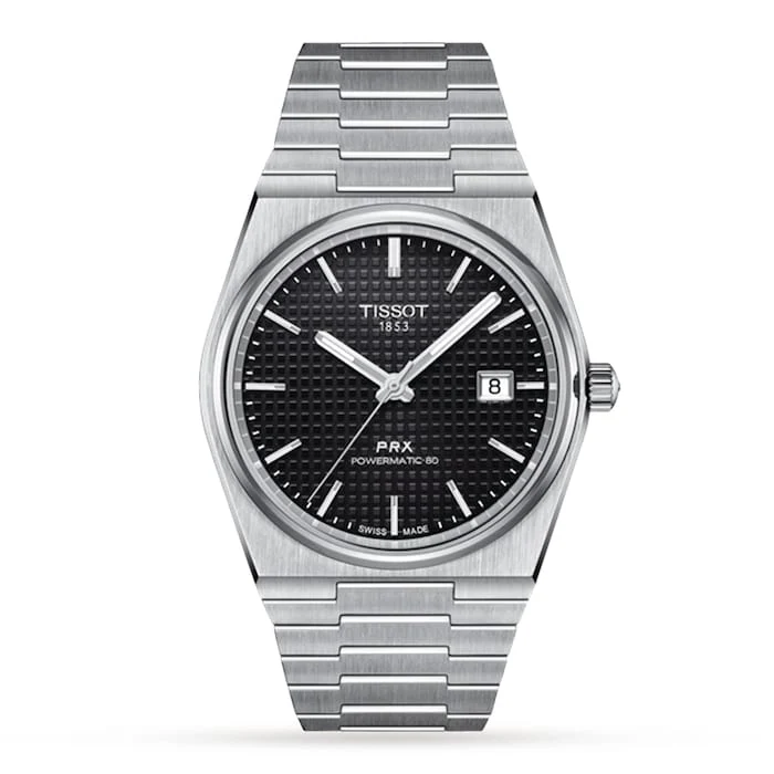 Tissot Automatic 40mm Men’s Watch with Black Material Dial, Stainless Steel Case & Bracelet, 100m Water Resistant / T1374071105100