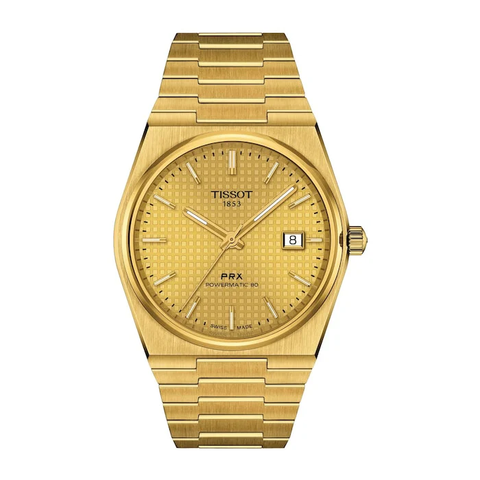 Tissot Automatic 40mm Men’s Watch with Gold Material Dial, Stainless Steel Case & Bracelet, 100m Water Resistant / T1374073302100