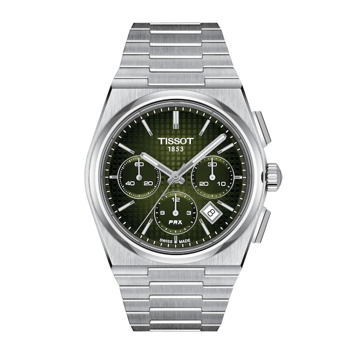 Tissot Automatic 42mm Men’s Watch with Green Material Dial, Stainless Steel Case & Bracelet, 100m Water Resistant / T1374271109100