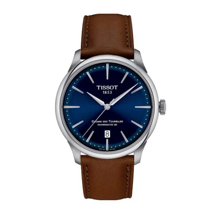 Tissot Chemin Des Tourelles Powermatic 80 39mm Mens Luxury Watch - Dark Blue T1398071604100