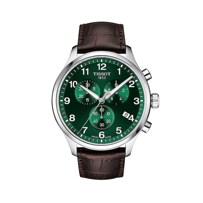 Tissot Chrono XL Classic 45mm Mens Watch Green Luxury Watch Swiss Made Highâ Precision Movement Sapphire Crystal Stainless Steel Case Water Resistant T1166171609200