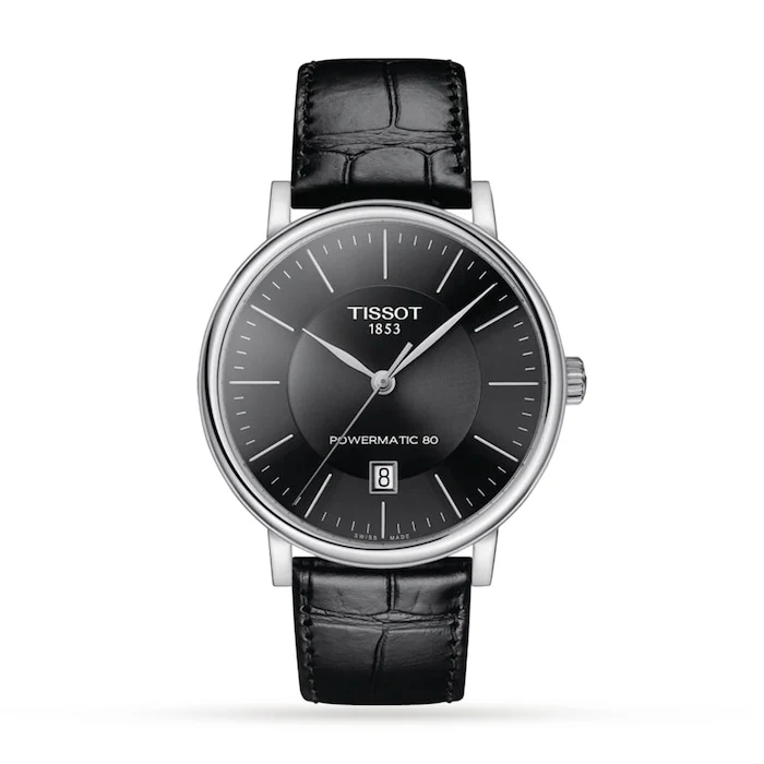 Tissot Elegance Automatic 40mm Men’s Watch with Black Material Dial, Stainless Steel Case, 50m Water Resistant / T1224071605100