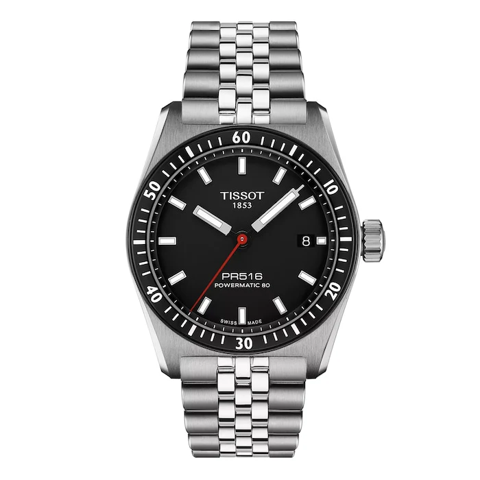 Tissot Heritage Automatic 38mm Men’s Watch with Black Material Dial, Stainless Steel Case & Bracelet, 100m Water Resistant / T1494071105100