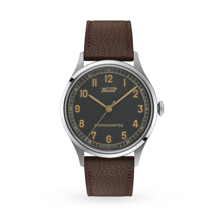 Tissot Heritage Automatic 39mm Men’s Watch with Brown Material Dial, Stainless Steel Case, 50m Water Resistant / T1424641606200