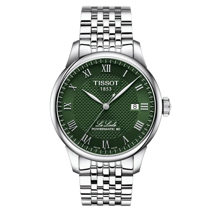 Tissot Heritage Automatic 39mm Men’s Watch with Green Material Dial, Stainless Steel Case & Bracelet, 30m Water Resistant / T0064071109300
