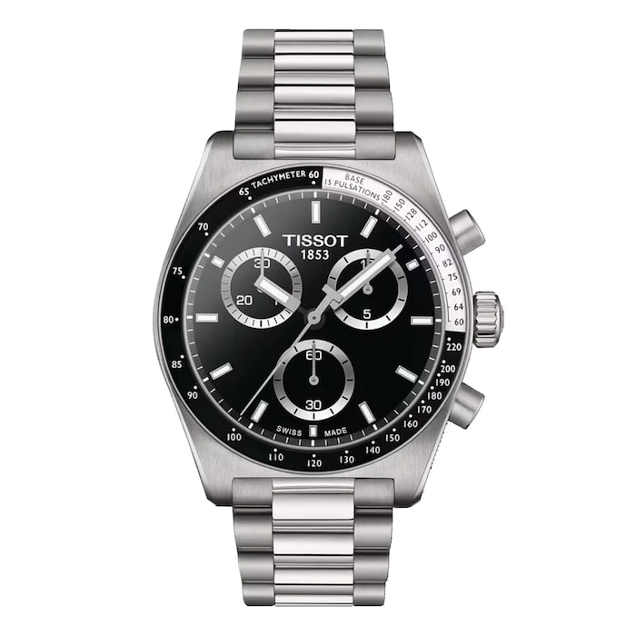 Tissot Heritage Quartz 40mm Men’s Watch with Black Material Dial, Stainless Steel Case & Bracelet, 100m Water Resistant / T1494171105100