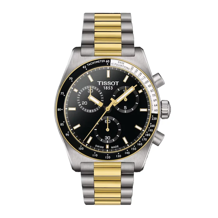 Tissot Heritage Quartz 40mm Men’s Watch with Black Material Dial, Stainless Steel Case & Bracelet, 100m Water Resistant / T1494172205100