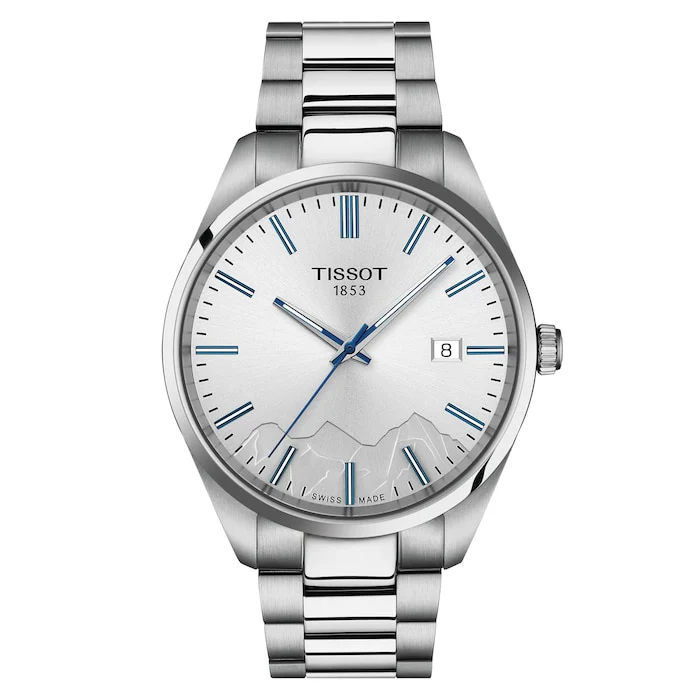Tissot Heritage Quartz 40mm Men’s Watch with Silver Material Dial, Stainless Steel Case & Bracelet, 100m Water Resistant / T1504101103100